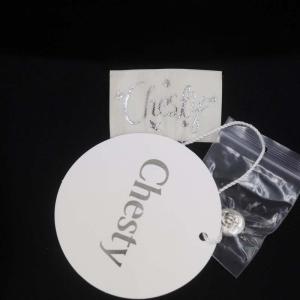 Chesty 襟付きパールカーディガン ニット 長袖 F 黒 ブラック