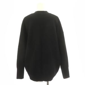 Spick&Span 22AW ダブルジャガードビッグカーディガン ニット 長袖 Vネック ウール混 オーバーサイズ F 黒 ブラック 22080200950030