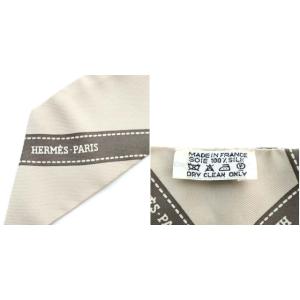 HERMES ツイリースカーフ ボルデュック bolduc ロゴ シルク グレー