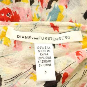 DIANE von FURSTENBERG 総柄シルクトップス カットソー フレンチスリーブ P マルチカラー