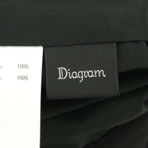 Diagram GRACE CONTINENTAL 23AW ラインストーン ワイドパンツ タック ストレート 36 黒 ブラック