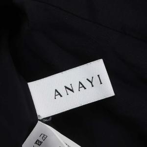 ANAYI ウールフラノジャンパースカートワンピース ロング ミモレ 36 黒 ブラック