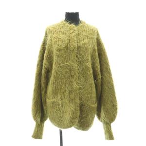 23AW SHAGGY OVER CARDIGAN カーディガン ニット 長袖 モヘヤ混 1 カーキ