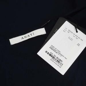 ANAYI レーヨンナイロン天竺Vネックカーディガン クロップド丈 薄手 九分袖 38 紺 ネイビー