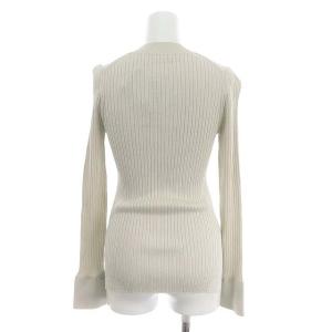 ESTNATION ラメリブクルーネックニット カットソー 長袖 F ライトグレージュ