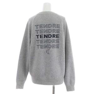 Plage les Tendre RAGLAN LOGO ニット セーター ロゴ 長袖 カシミヤ混 グレー