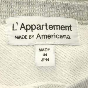 L'Appartement Americana 22A トレーナー スウェット 長袖 プルオーバー コットン F グレー 茶 ブラウン