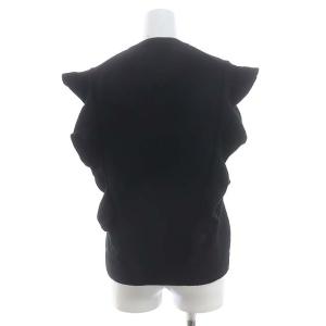 Chloe カシミヤ フリルノースリーブニット セーター S 黒 ブラック