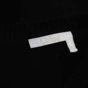 Chloe カシミヤ フリルノースリーブニット セーター S 黒 ブラック