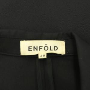 ENFOLD ウールギャバストレッチ チェスターコート 38 M 黒 ブラック SH