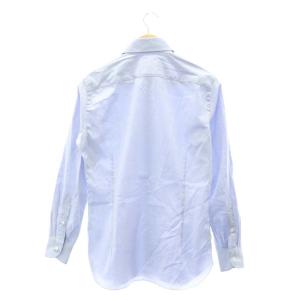 LUIGI BORRELLI ホリゾンタルカラーシャツ 長袖 コットン 38 水色 ライトブルー