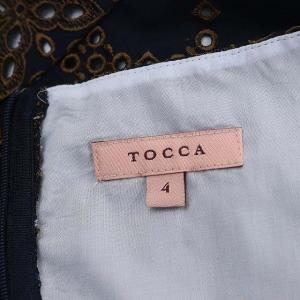 TOCCA 洗える SHOAL ドレス ワンピース ノースリーブ ボートネック ロング 4 L 紺 ネイビー 青 ブルー