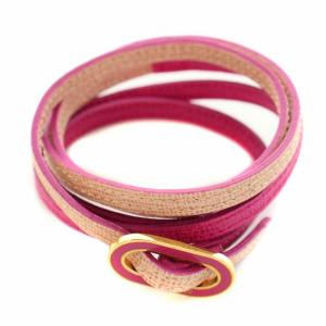 FENDI レザーブレスレット バイカラー 保存箱付き ピンク ゴールド