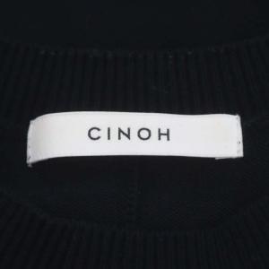 CINOH PLATING OVERSIZE CREW NECK KNIT ニット セーター オーバーサイズ ウール 長袖 38 紺 ネイビー