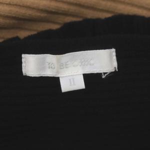 TO BE CHIC バイカラーニット カットソー 長袖 コサージュ 2 黒 ブラック ブラウンベージュ