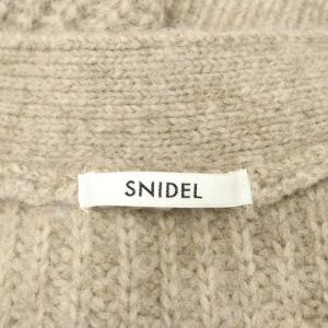 SNIDEL 22AWベビーアルパカ畦カーディガン ニット 長袖 Vネック ウール混 オーバーサイズ F ベージュ
