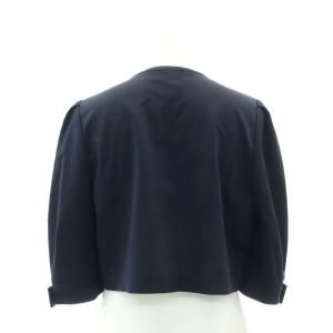 M'S GRACY 22年 リボンボレロカーディガン 七分袖 クロップド 38 紺 ネイビー