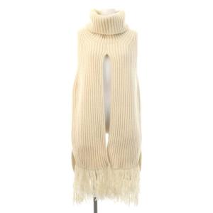 フリンジ ニット ベスト ウール 00 アイボリー