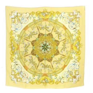 LUNA PARK 遊園地 回転木馬 シルクスカーフ 黄色 イエロー カレ90