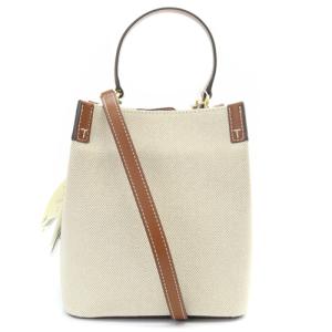 TORY BURCH 86843 BLAKE CANVAS BUCKET BAG ショルダーバッグ 2way べージュ