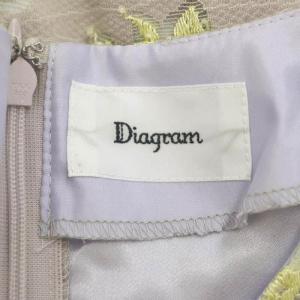 Diagram GRACE CONTINENTAL バイカラーフラワー ワンピース ロング丈 ミモレ丈 七分丈 バックファスナー レース 38 M ベージュ 黄 イエロー