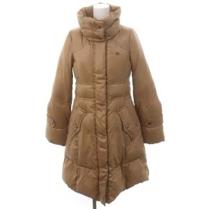 裏地ノバチェック ダウンコート 38 キャメル