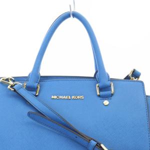 MICHAEL KORS ハンドバッグ ショルダーバッグ 2way ロゴ レザー 青 ブルー