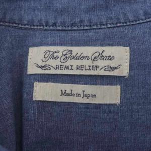 REMI RELIEF デニムシャツ 長袖 ドロップショルダー オーバーサイズ F 青 ブルー