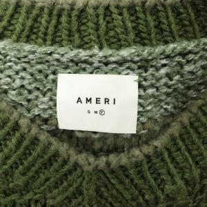 Ameri VINTAGE ニット セーター 長袖 チュニック ワンピース ボーダー F カーキ