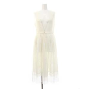 ドットチュールベスト 前開き ロング ギャザー 36 オフホワイト