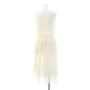 GRACE CONTINENTAL ドットチュールベスト 前開き ロング ギャザー 36 オフホワイト