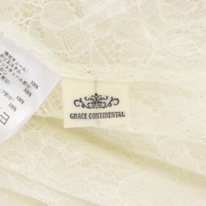 GRACE CONTINENTAL ドットチュールベスト 前開き ロング ギャザー 36 オフホワイト