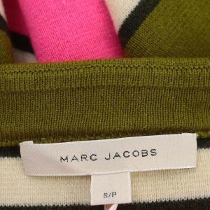 MARC JACOBS ボーダー柄スカート ニットスカート Iライン カシミヤ ロング S/P ピンク オリーブ M4007281