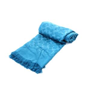 COACH ストール シグネチャー シルク混 大判 青 ブルー