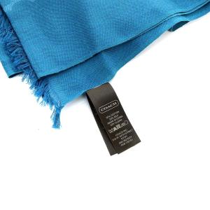 COACH ストール シグネチャー シルク混 大判 青 ブルー