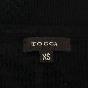 TOCCA リブニットカーディガン ペプラム 七分袖 XS 黒 ブラック