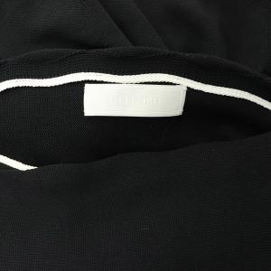 CELFORD スカラップニットワンピース ロング 長袖 ボリュームスリーブ ドルマンスリーブ 36 黒 ブラック