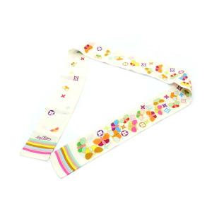 LOUIS VUITTON バンドー スカーフ バタフライ モノグラム 蝶柄 白 ホワイト