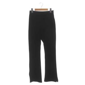 22AW flare rib パンツ ニットパンツ フレア スリット 黒 ブラック
