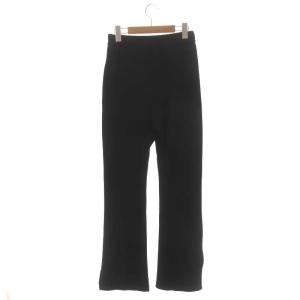 Deuxieme Classe 22AW flare rib パンツ ニットパンツ フレア スリット 黒 ブラック