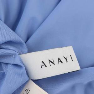 ANAYI 22SS シアーリブプリーツドッキングワンピース ロング ノースリーブ 36 水色 ライトブルー