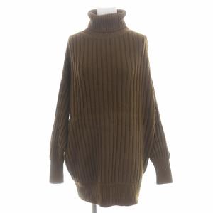 シエールイエナ chere iena コードビッグトップス タートルニット セーター 長袖 ウール 茶 ブラウン