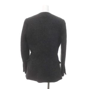 CELINE フィービー期 アルパカ ジャケット コート ノーカラー ミドル丈 38 ダークグレー