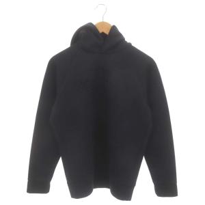 エンボスロゴ スウェットフーディートレーナー 長袖 プルオーバー フード付き M 黒 ブラック