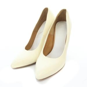 パンプス ポインテッドトゥ 38 25cm 白 ホワイト