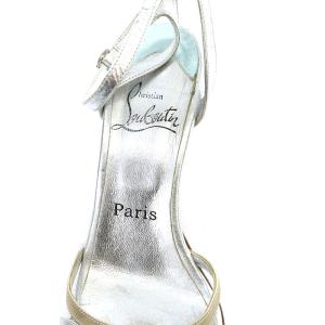 Christian Louboutin サンダル レザー 37.5 24.5cm シルバー色 SH
