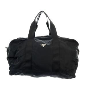 PRADA 三角プレート ボストンバッグ ナイロン ブラック