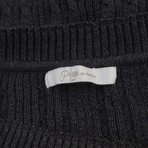 Plage 22AW アシメネックケーブルニット セーター 長袖 グレー