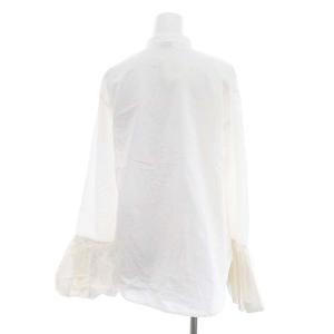 CLANE 23AW BALLOON CUFF SHIRT シャツ 長袖 バルーンカフス スタンドカラー タックギャザー 2 M 白 ホワイト