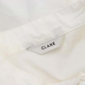 CLANE 23AW BALLOON CUFF SHIRT シャツ 長袖 バルーンカフス スタンドカラー タックギャザー 2 M 白 ホワイト